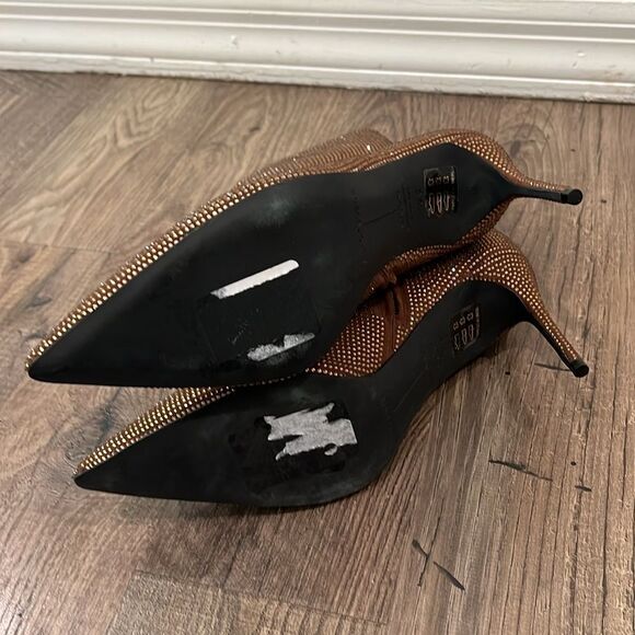 Black suede studio dahlia crystal embellished pointy boots - Picture 8 of 9